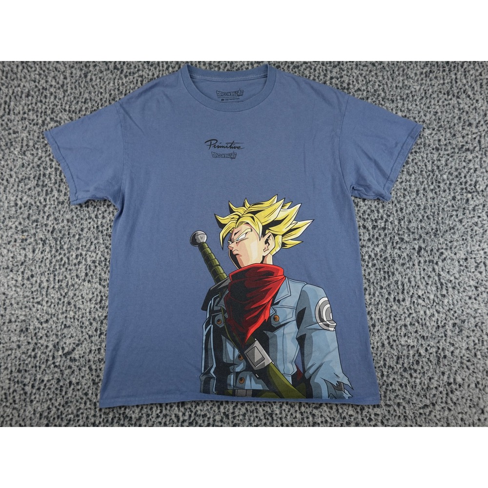 Primitive T-Shirt Men Large Blue Dragon Ball Super Future Trunks Graphic Tee